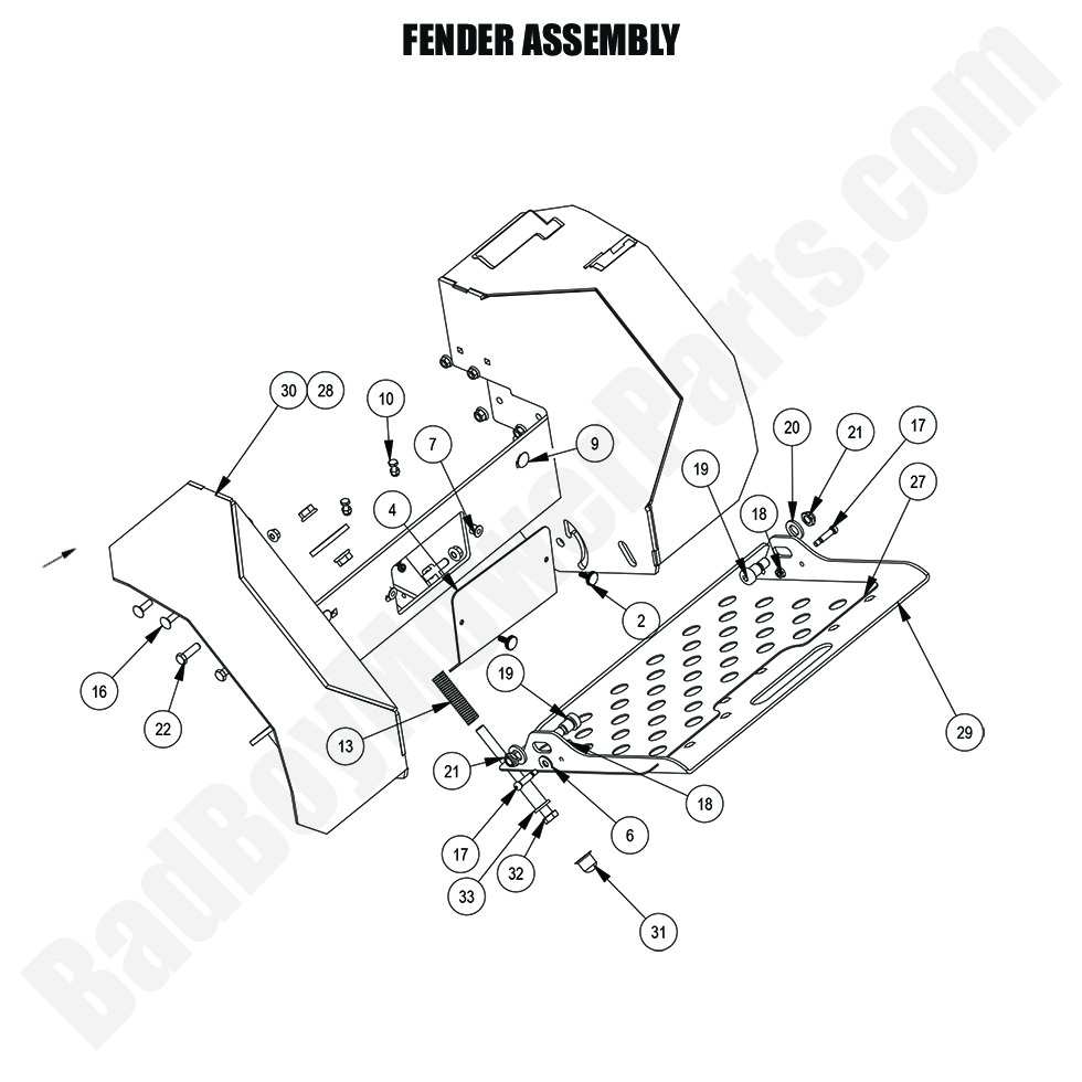 3529 - Bad Boy Mower Parts Lookup > 2024 > Revolt (48\"-61\" Decks) > Fender Assembly